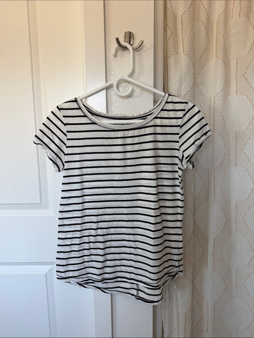 Striped Black & White Short Sleeve Top